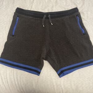 Chubbies Men’s Knit Lounge Shorts - Gray Textured with Blue Trim - Size XXL